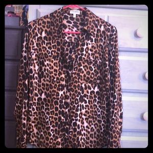 Express Leopard Print Portofino Shirt